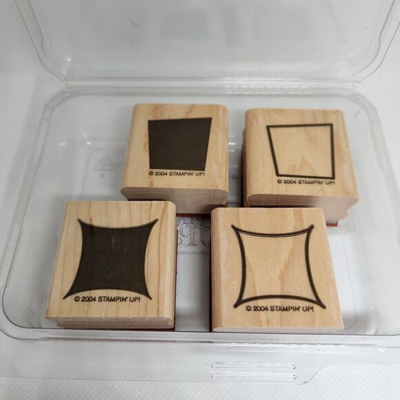 Stampin' Up Little Shapes Geometric Mounted Rubber Stamp Set of 4 2004 - Picture 1 of 7